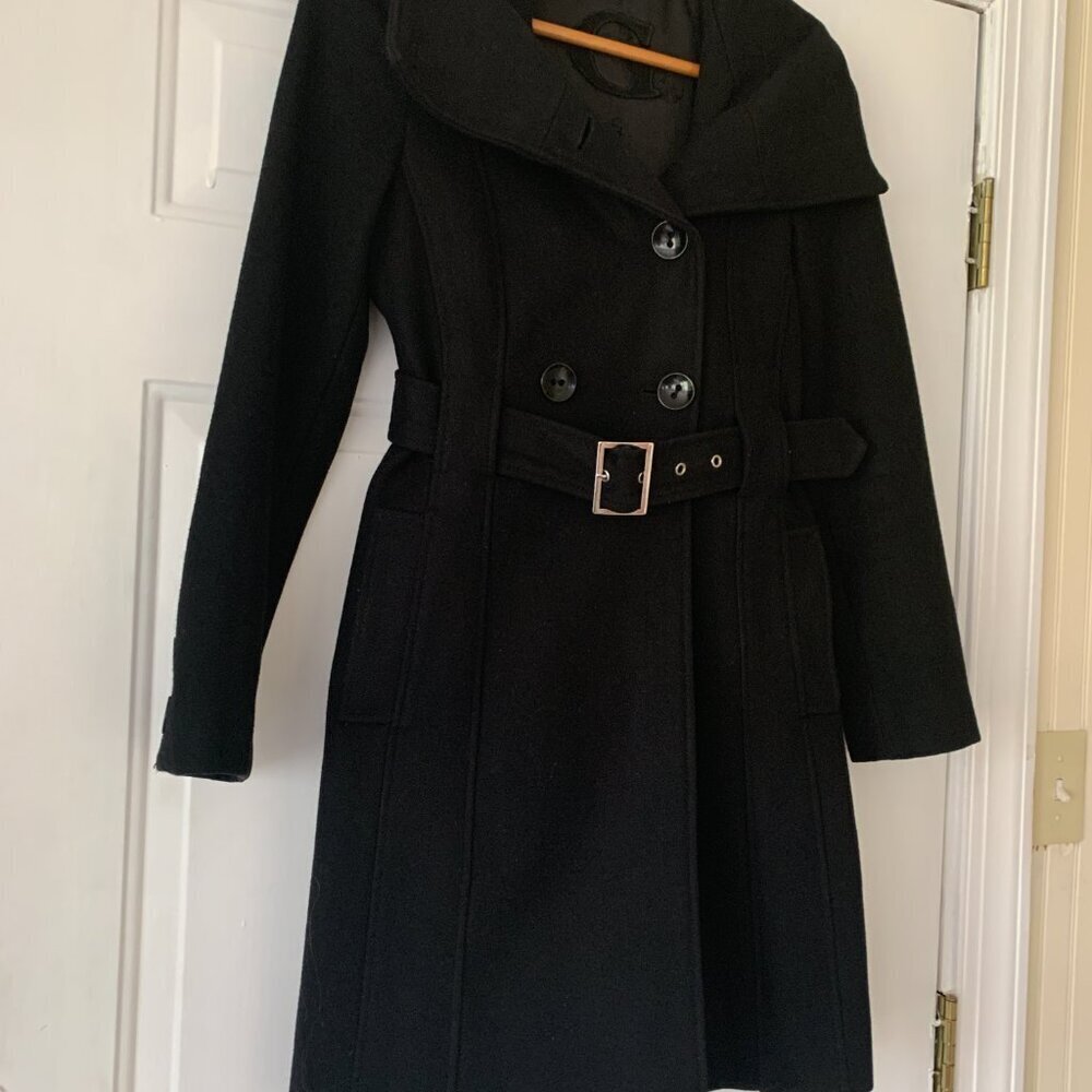Vintage Y2k 00s Guess Wool Blend Double Breasted Coat